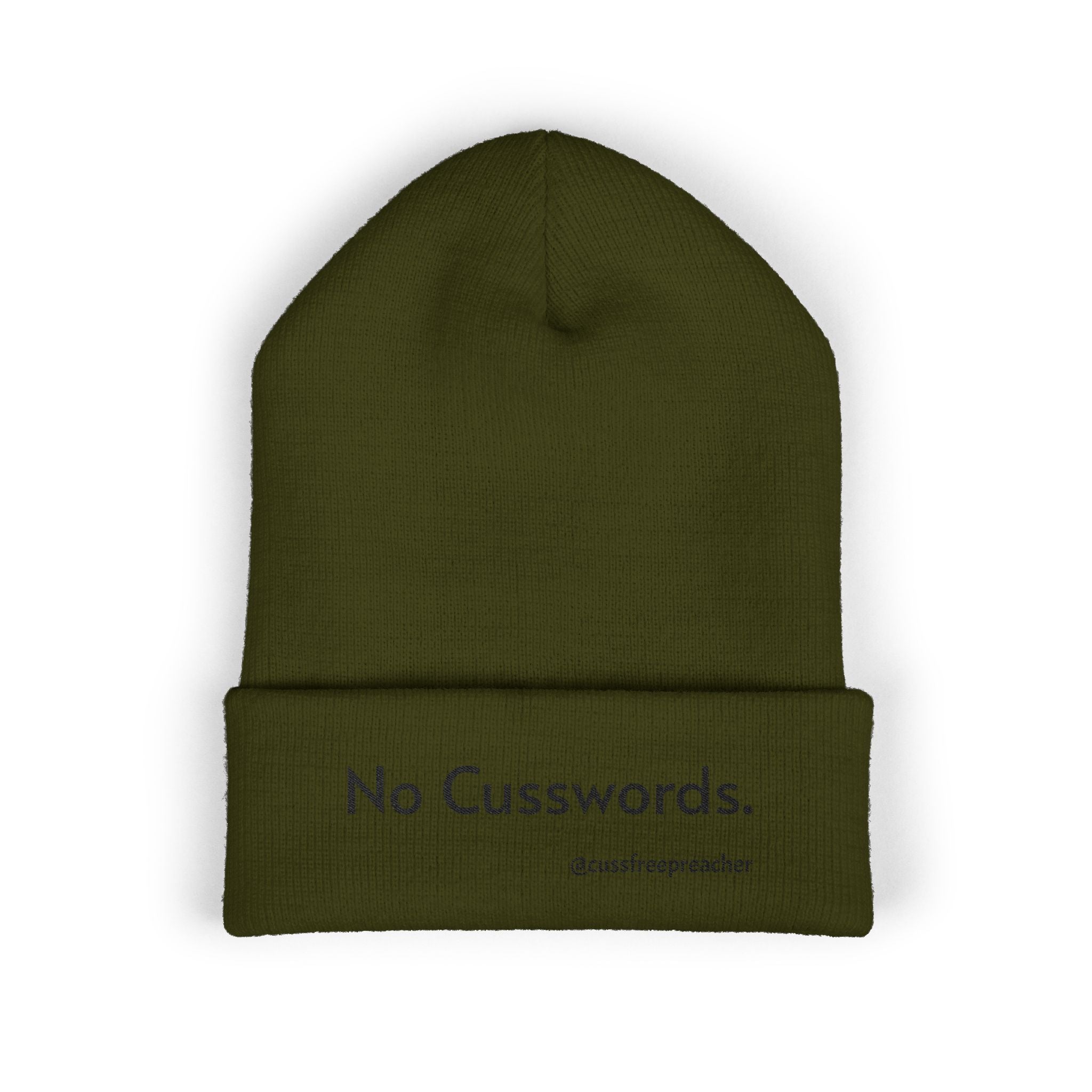 Beanie Hat - No More Cusswords Period Embroidered Beanie
