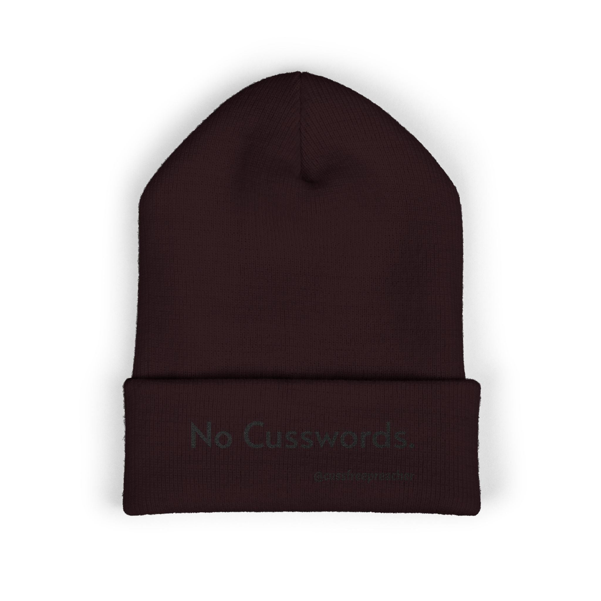 Beanie Hat - No More Cusswords Period Embroidered Beanie