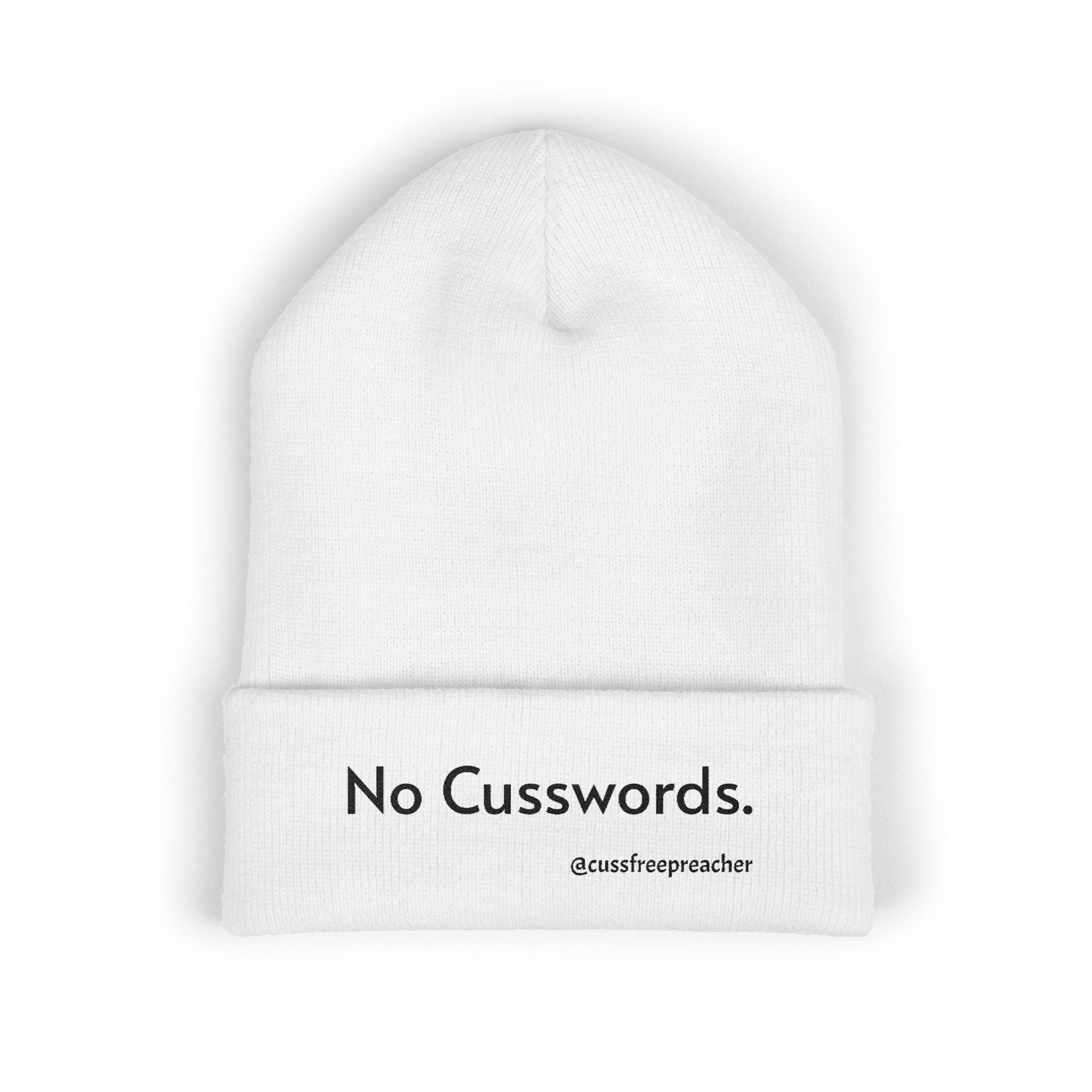 Beanie Hat - No More Cusswords Period Embroidered Beanie