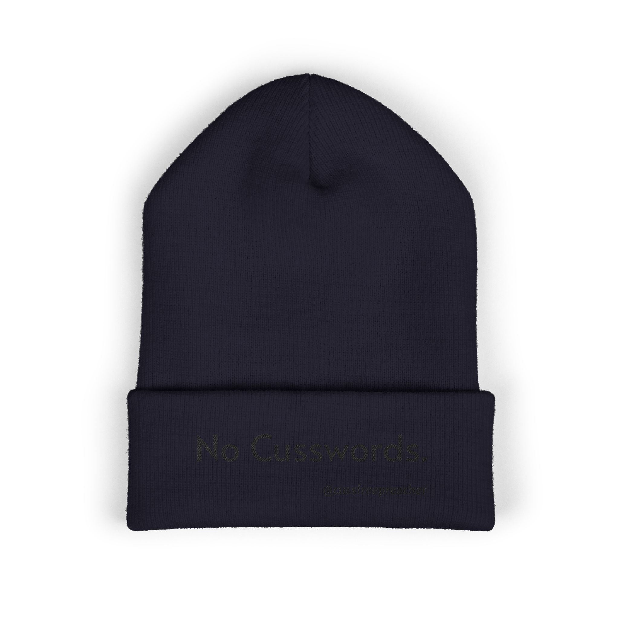 Beanie Hat - No More Cusswords Period Embroidered Beanie