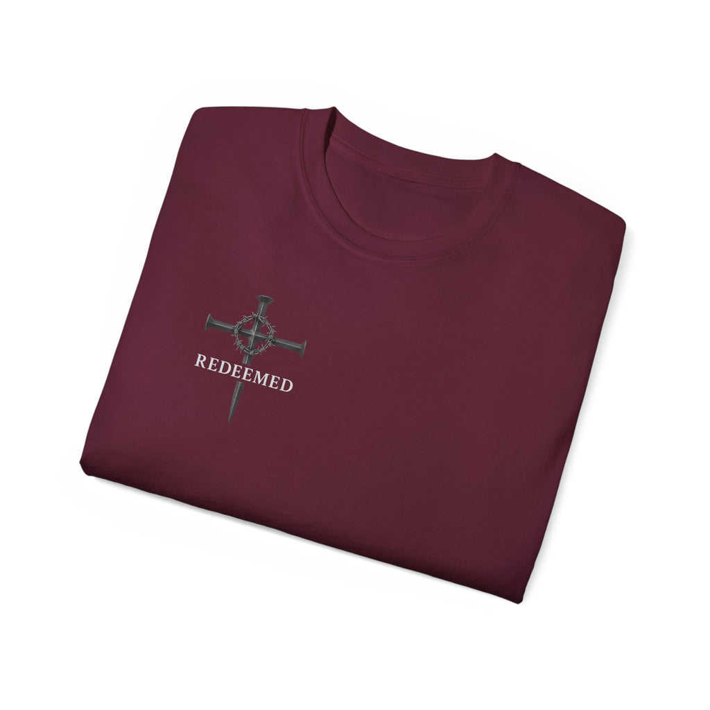 Redeemed Black Tee Elite Cross Logo Unisex T-Shirt