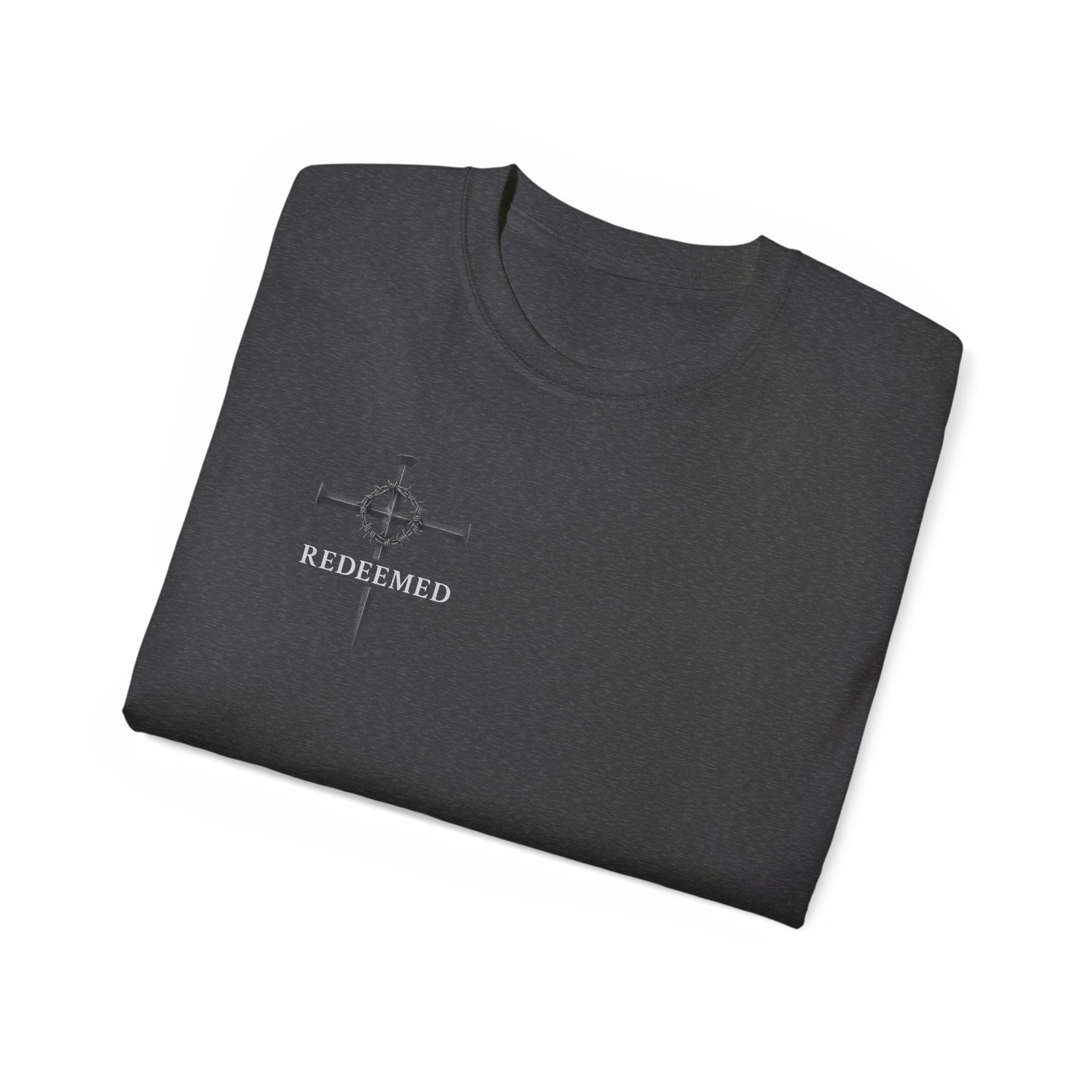 Redeemed Black Tee Elite Cross Logo Unisex T-Shirt
