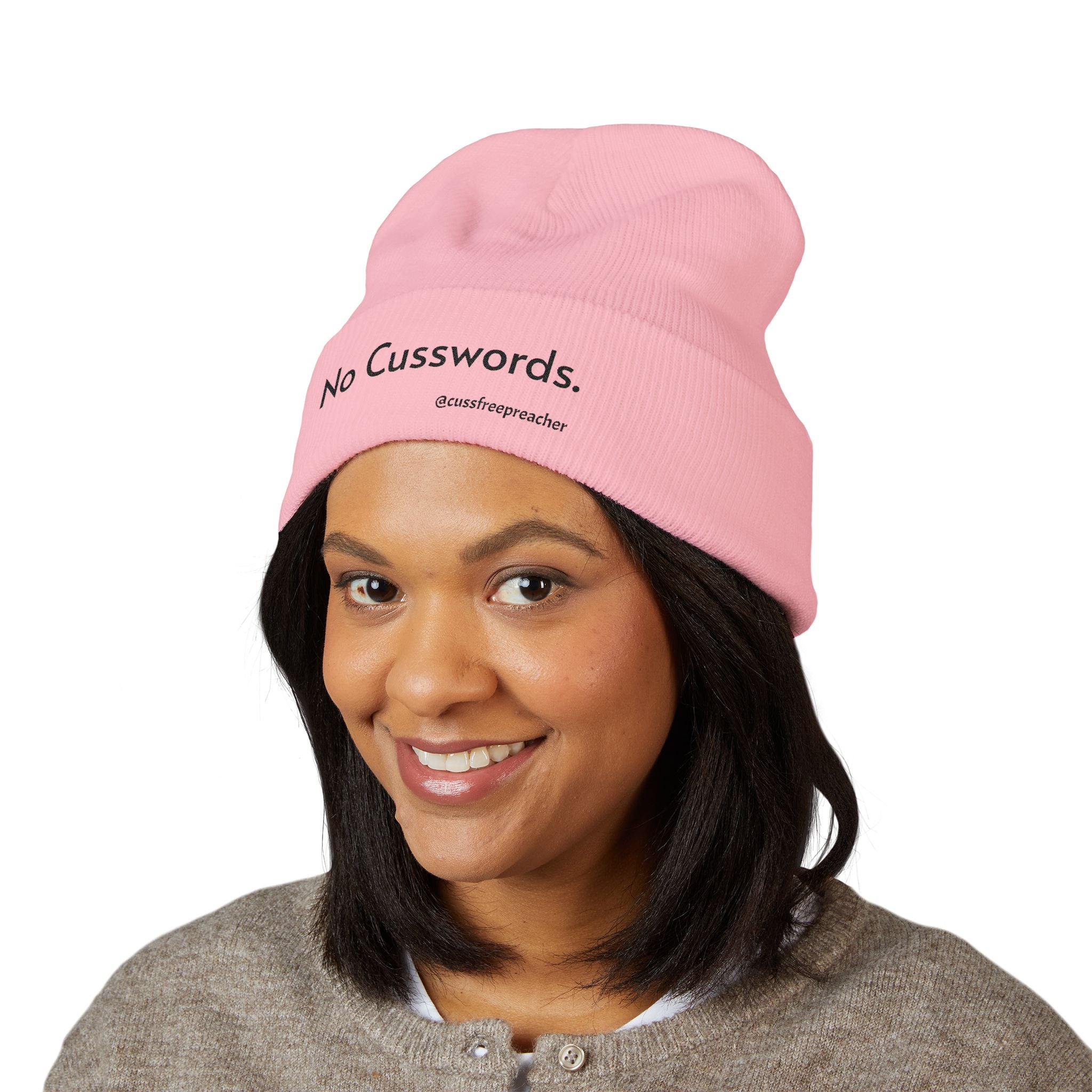 Beanie Hat - No More Cusswords Period Embroidered Beanie
