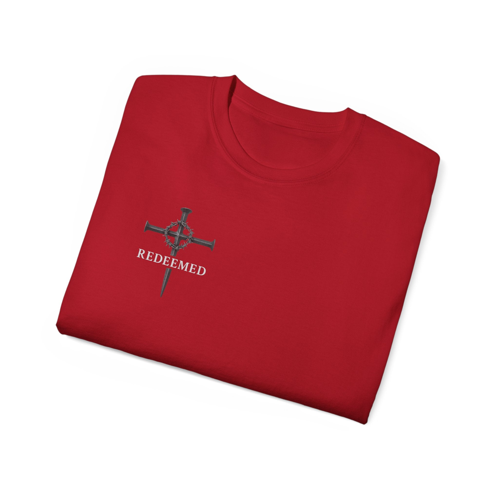 Redeemed Black Tee Elite Cross Logo Unisex T-Shirt