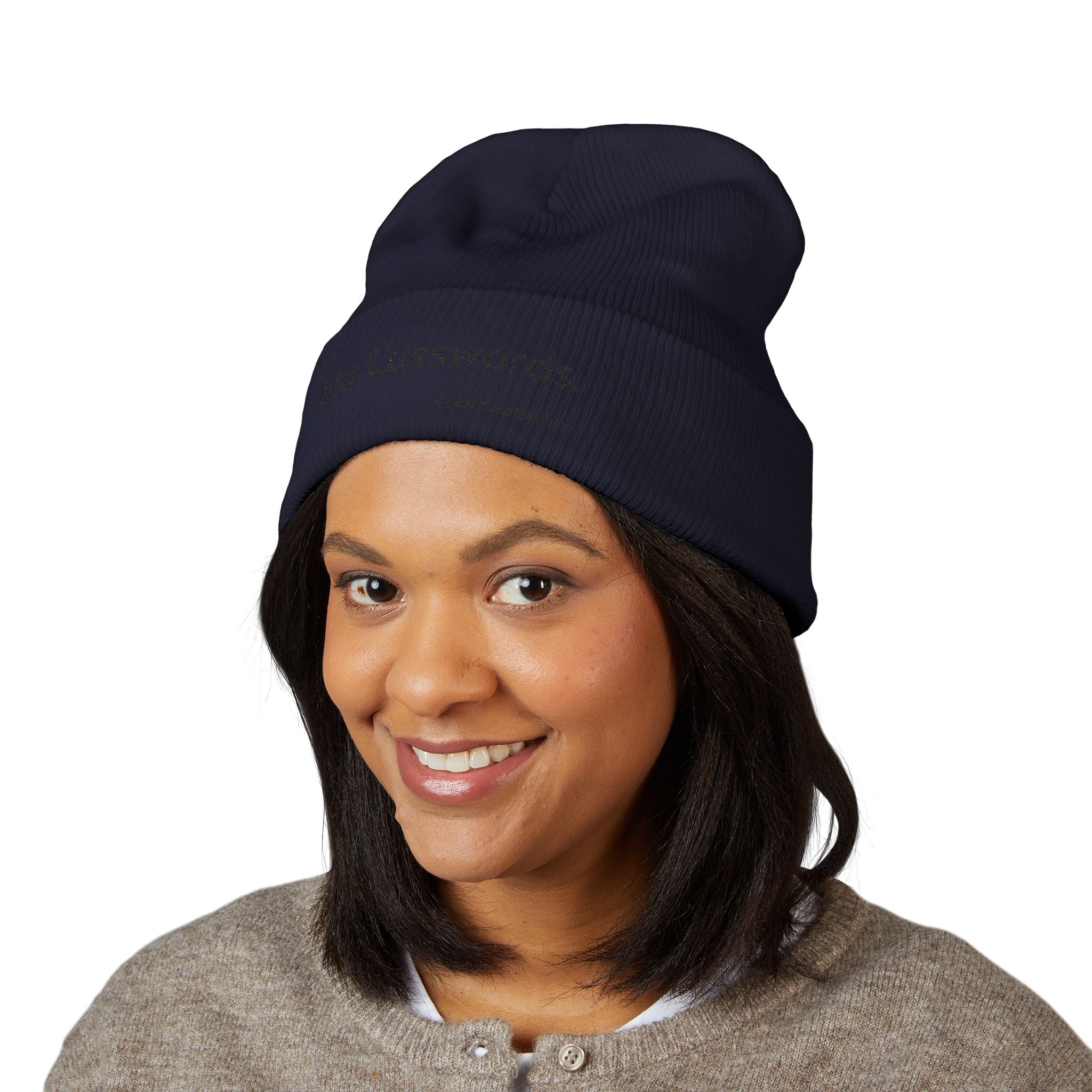 Beanie Hat - No More Cusswords Period Embroidered Beanie