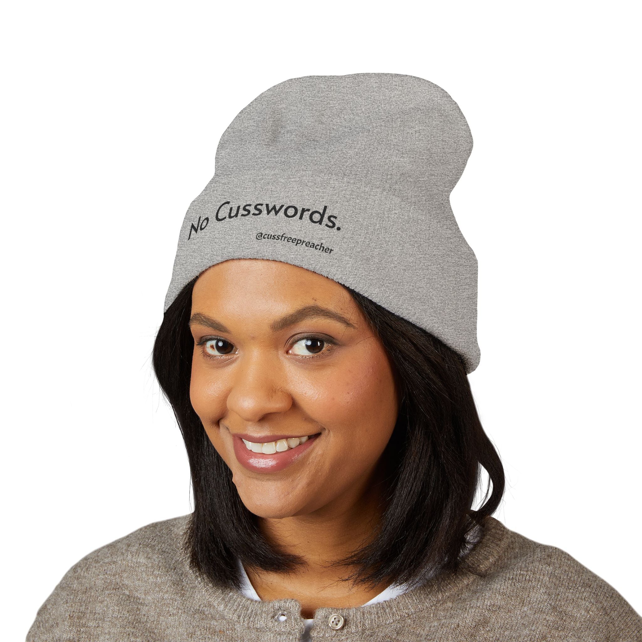 Beanie Hat - No More Cusswords Period Embroidered Beanie