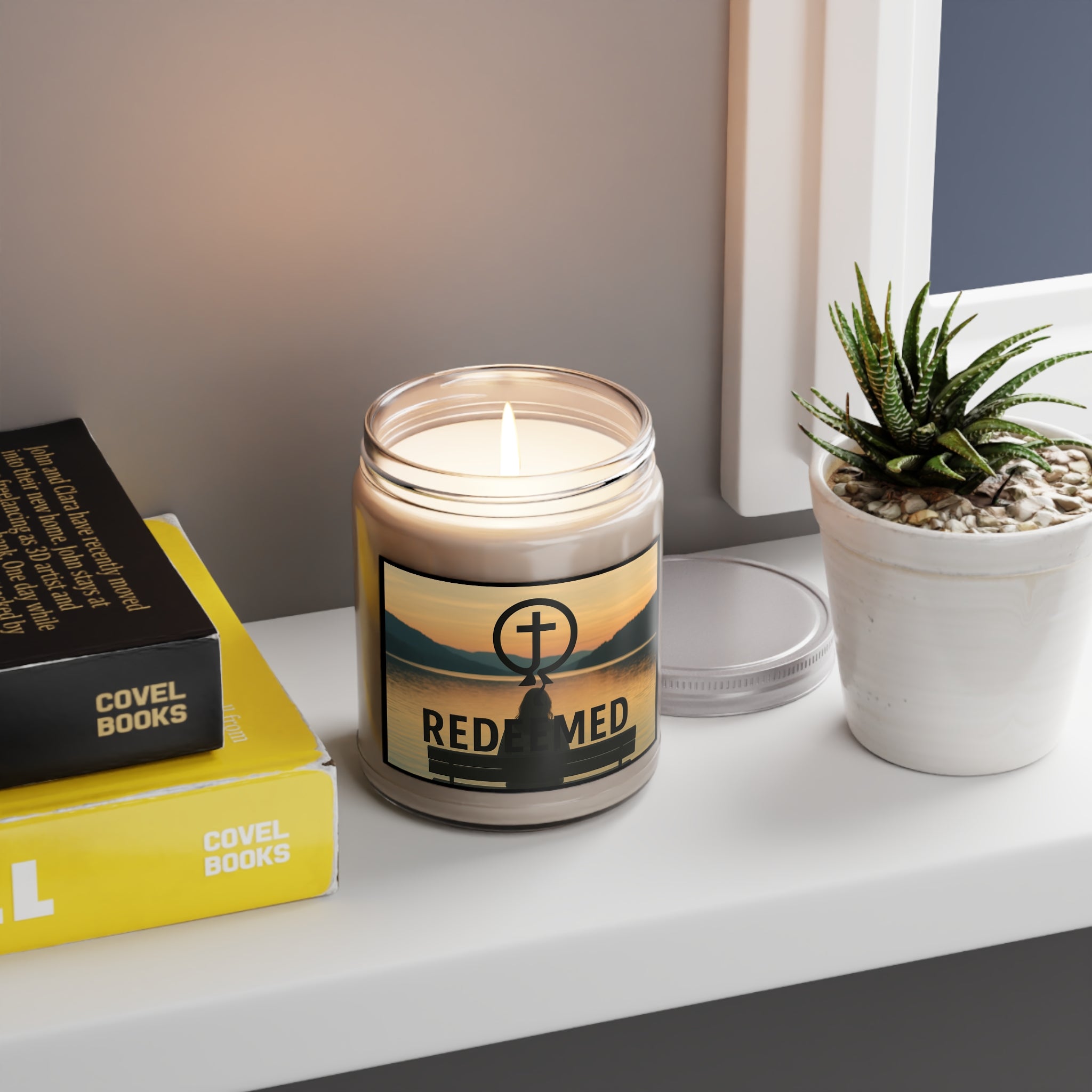 Scented Soy Candle - Redeemed, Inspirational Home Décor, Self-Care Gift, Relaxation, Faith-Based Gift, Cozy Atmosphere