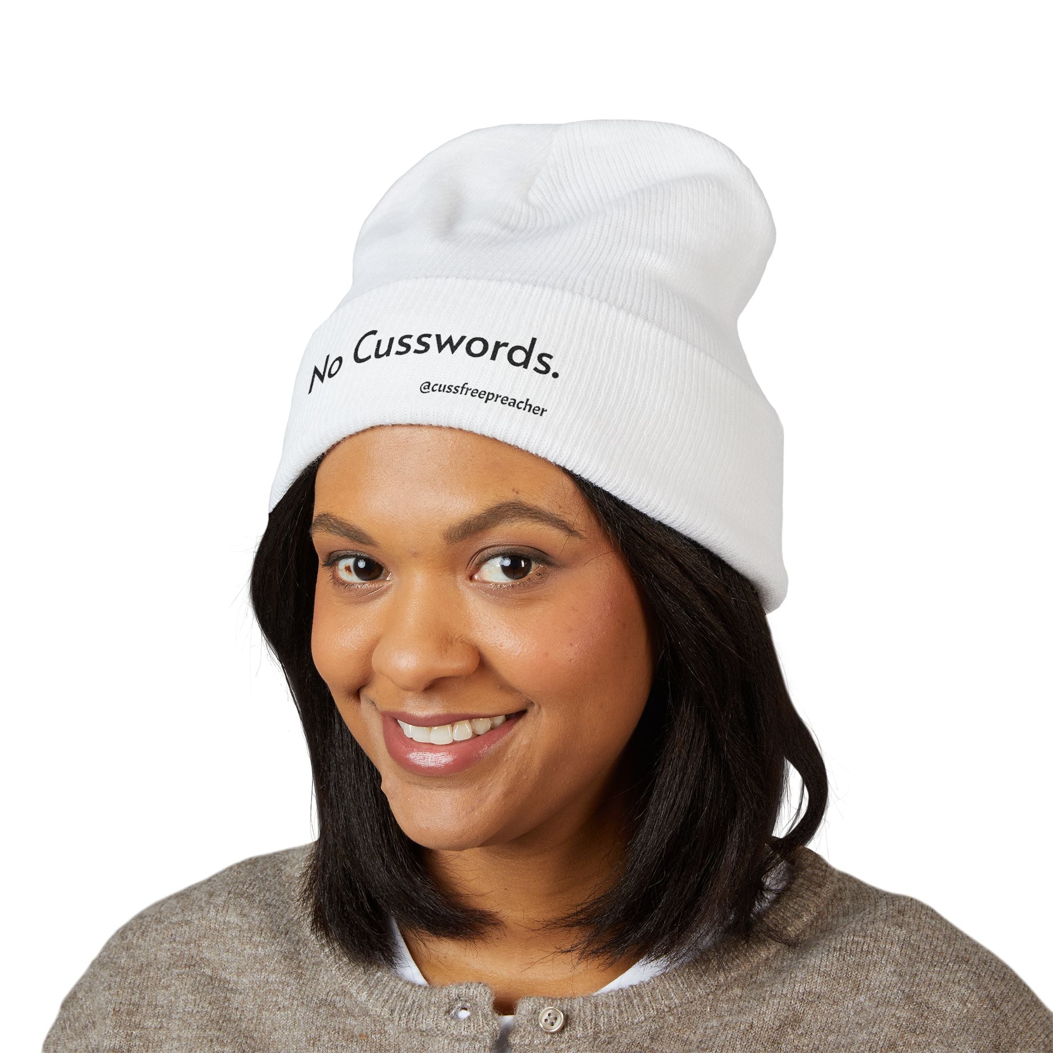 Beanie Hat - No More Cusswords Period Embroidered Beanie