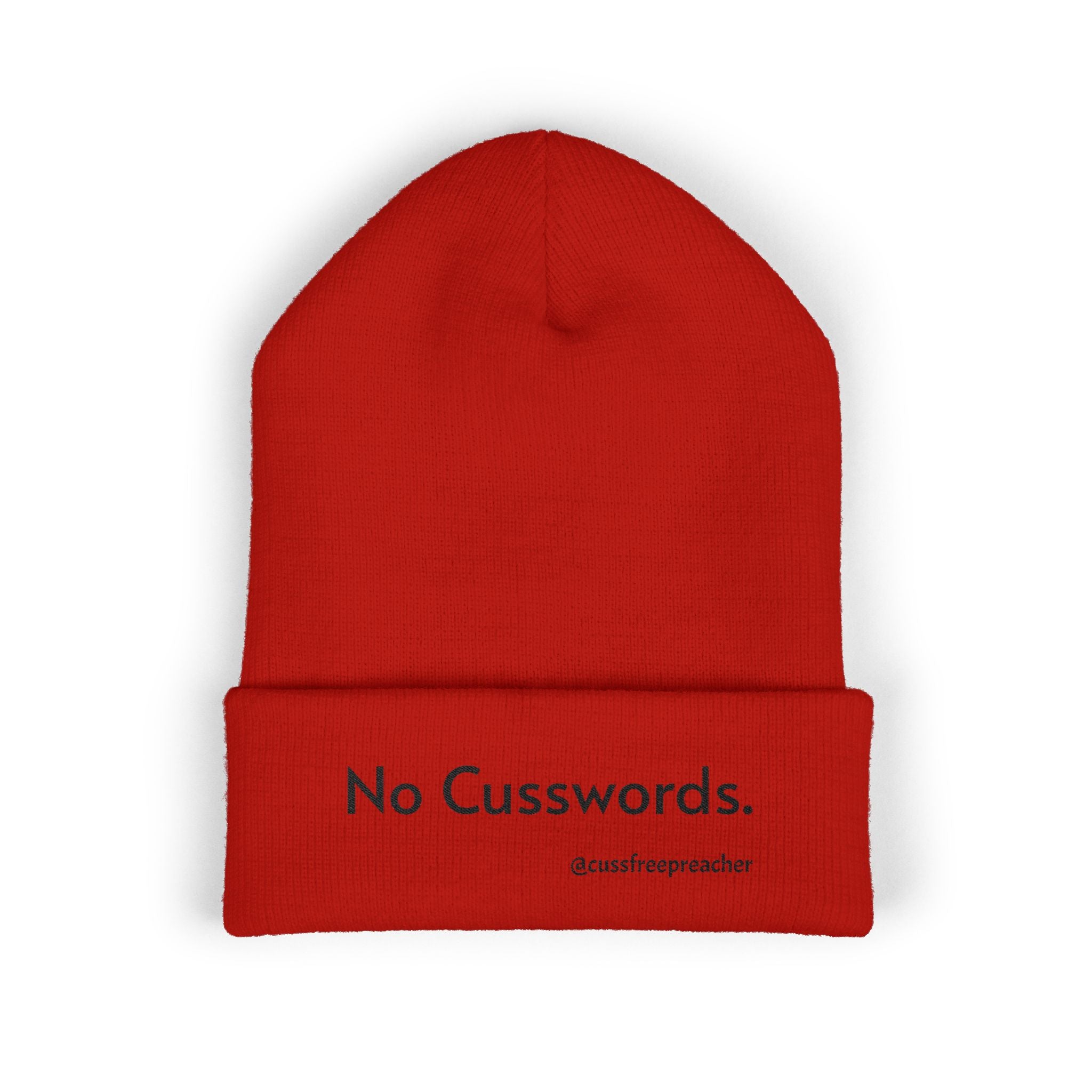 Beanie Hat - No More Cusswords Period Embroidered Beanie