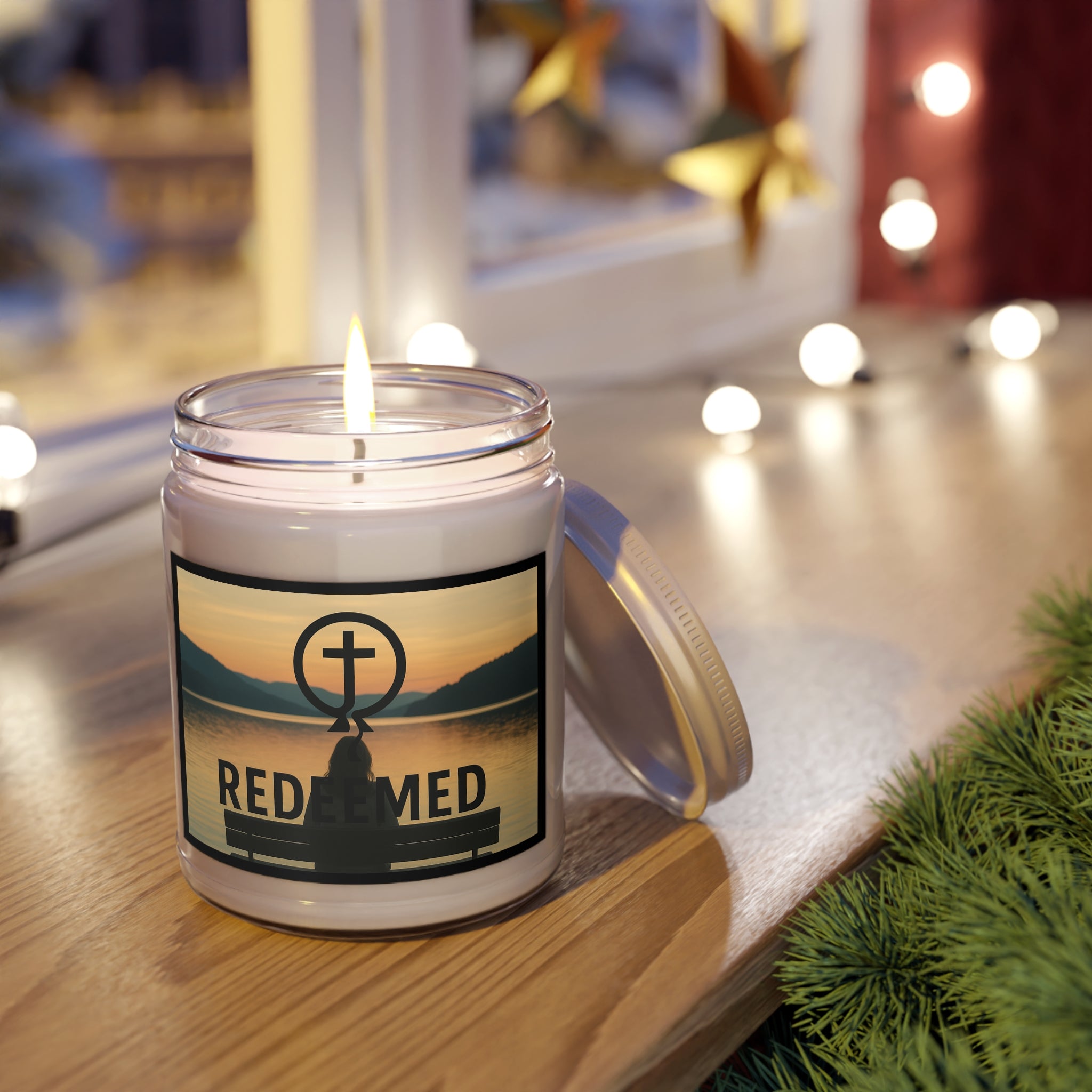 Scented Soy Candle - Redeemed, Inspirational Home Décor, Self-Care Gift, Relaxation, Faith-Based Gift, Cozy Atmosphere
