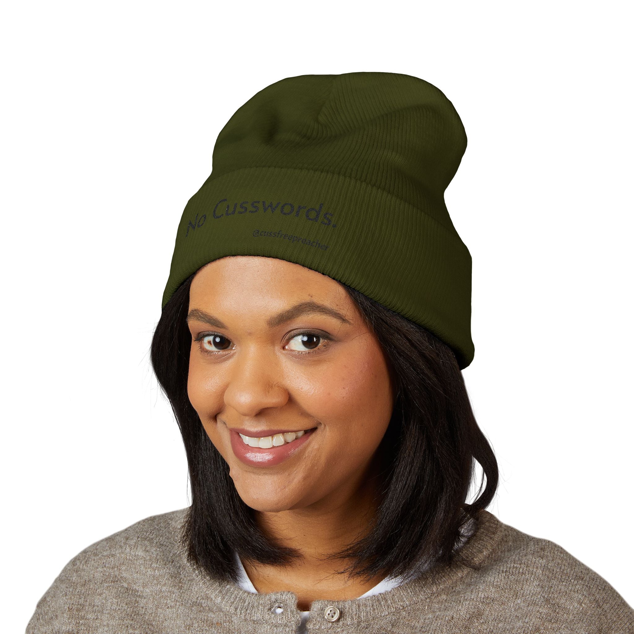 Beanie Hat - No More Cusswords Period Embroidered Beanie