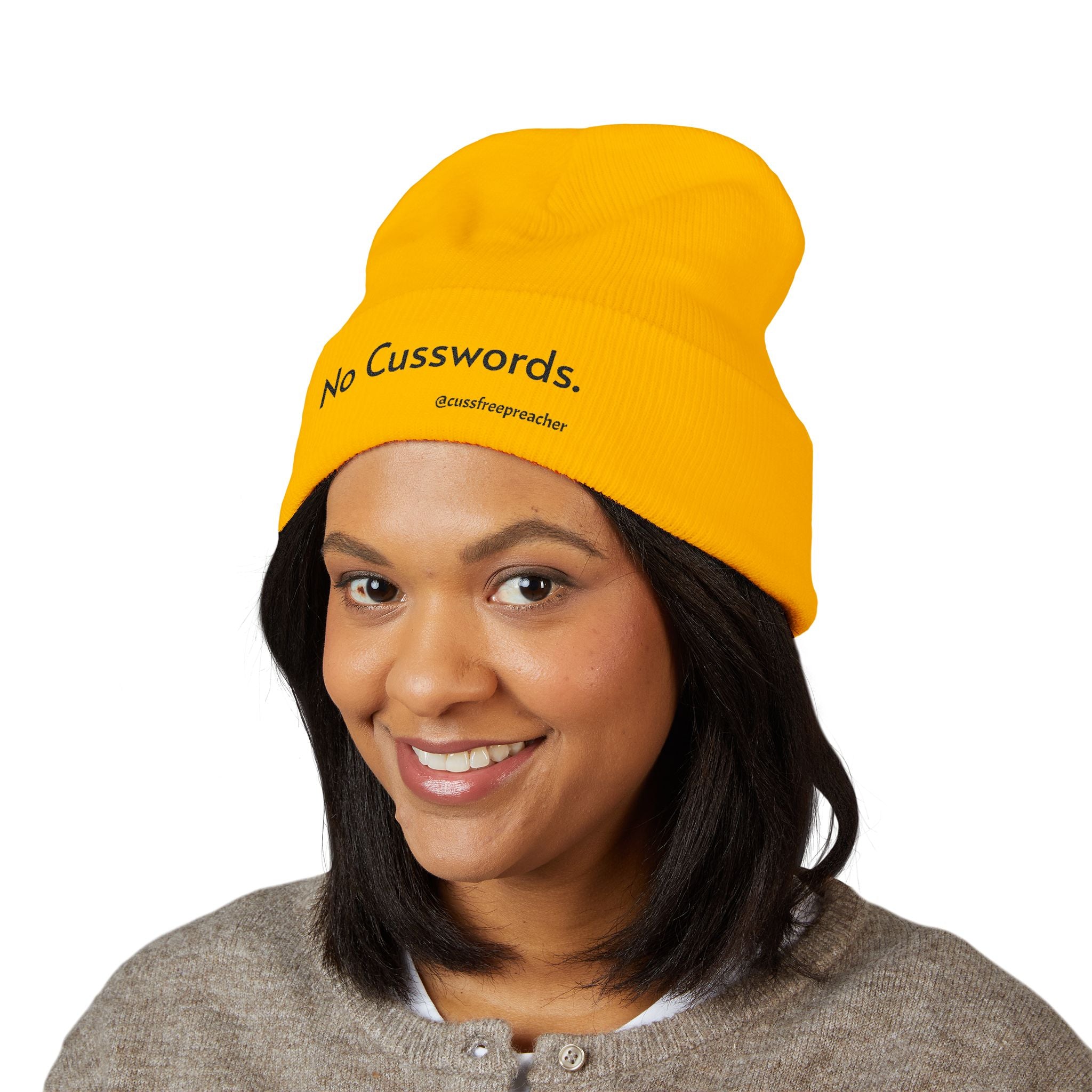 Beanie Hat - No More Cusswords Period Embroidered Beanie