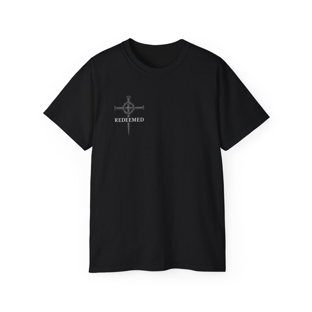 Redeemed Black Tee Elite Cross Logo Unisex T-Shirt