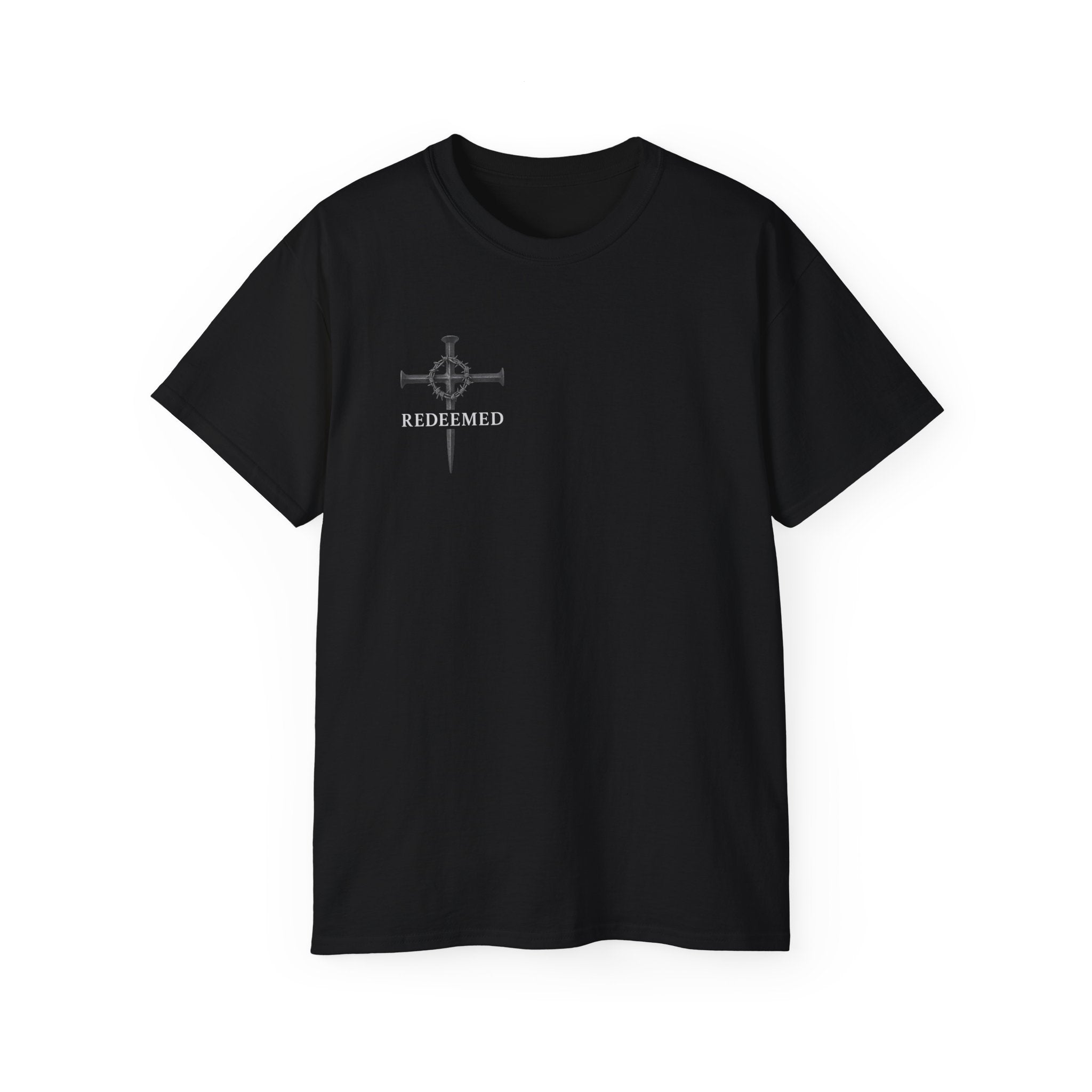 Redeemed Black Tee Elite Cross Logo Unisex T-Shirt