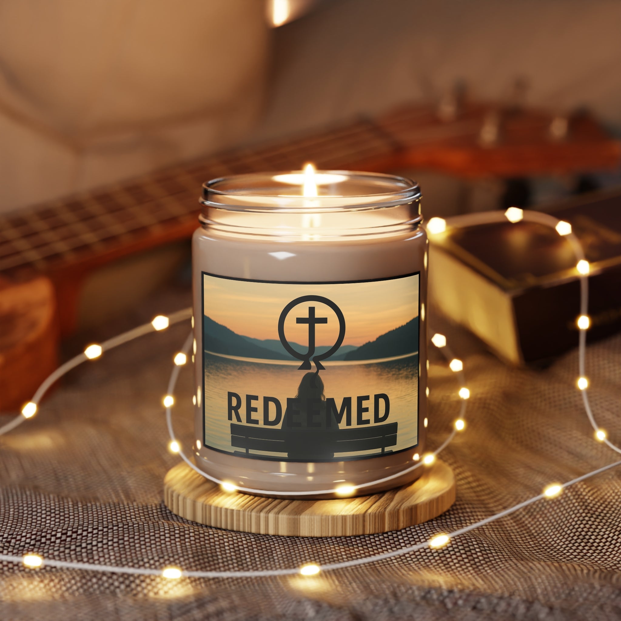 Scented Soy Candle - Redeemed, Inspirational Home Décor, Self-Care Gift, Relaxation, Faith-Based Gift, Cozy Atmosphere