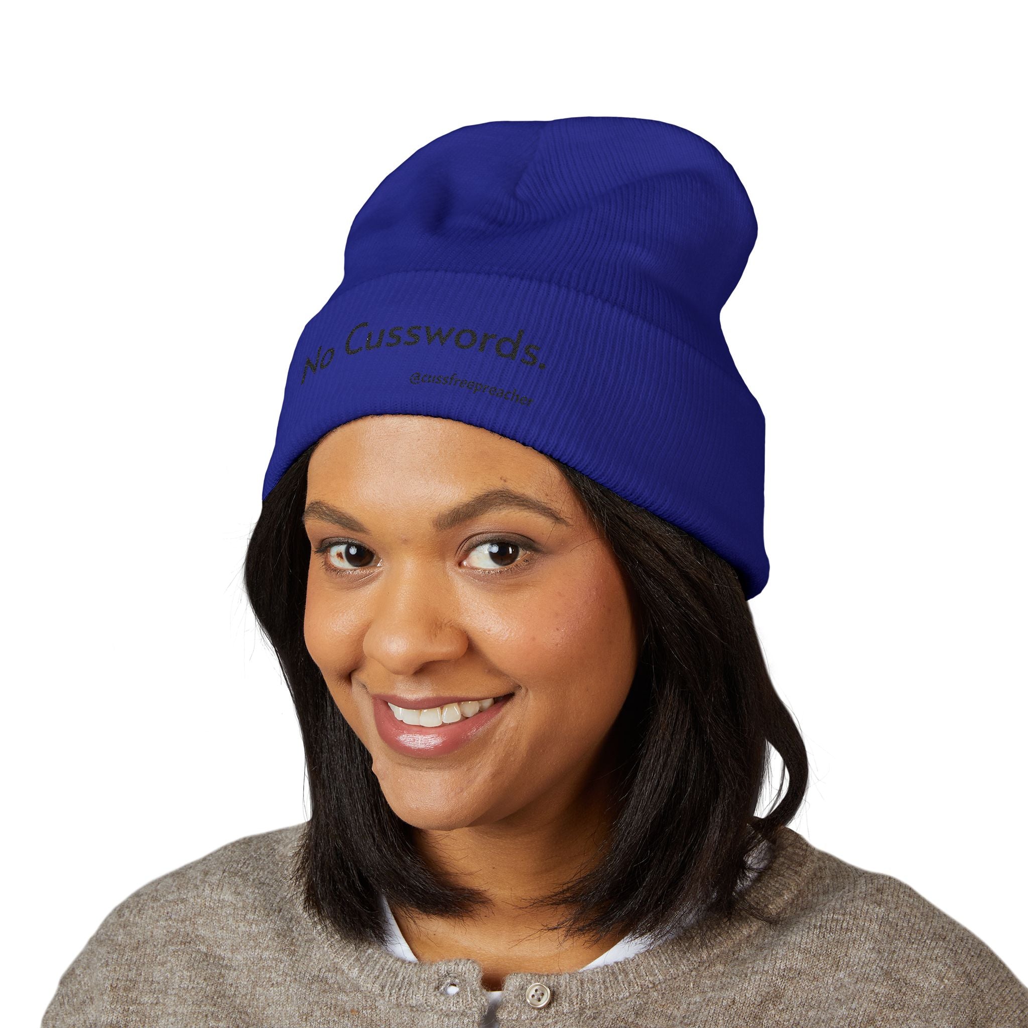 Beanie Hat - No More Cusswords Period Embroidered Beanie